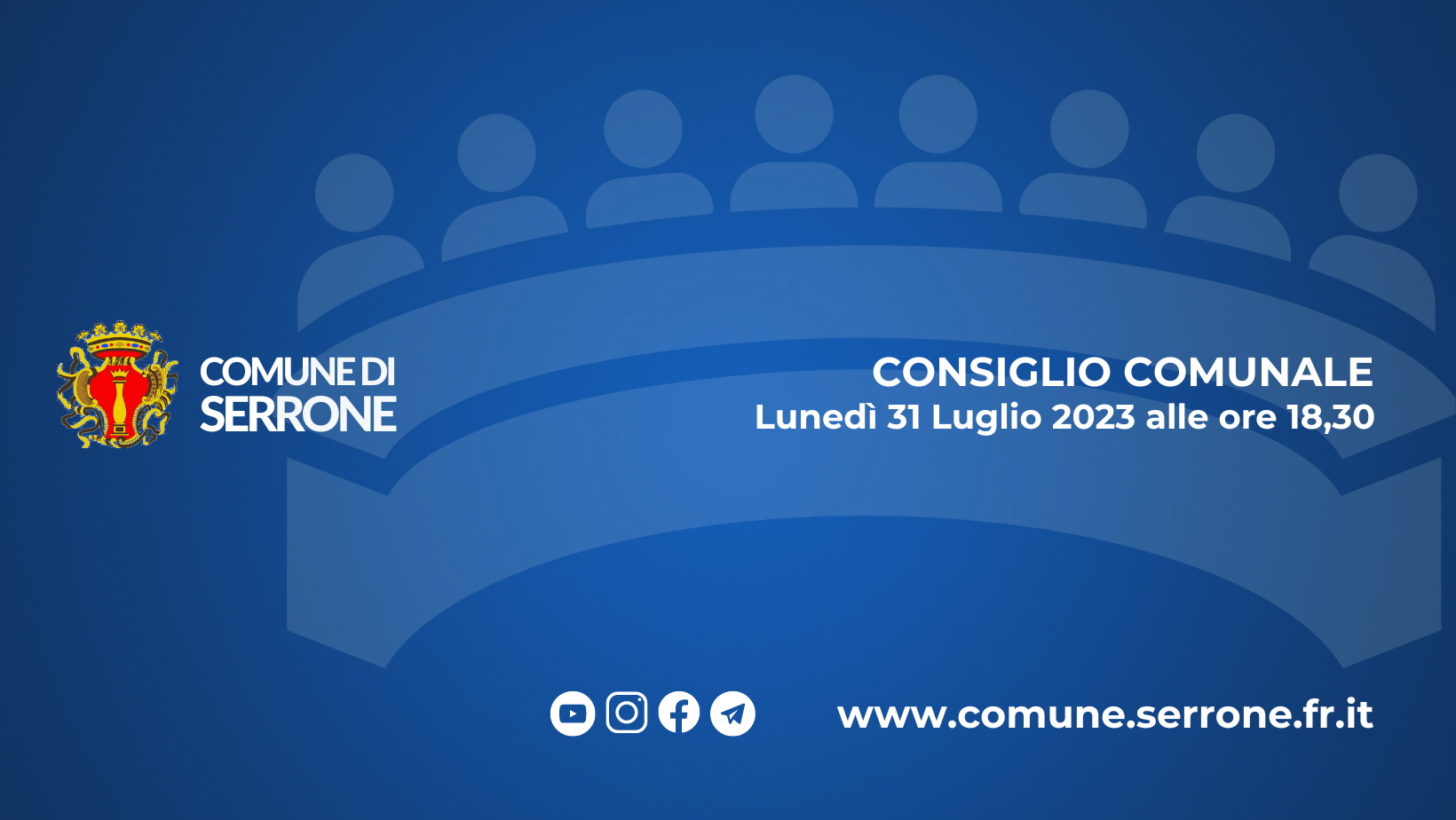 Avviso di riunione del Consiglio Comunale - Lunedì 31 luglio 2023