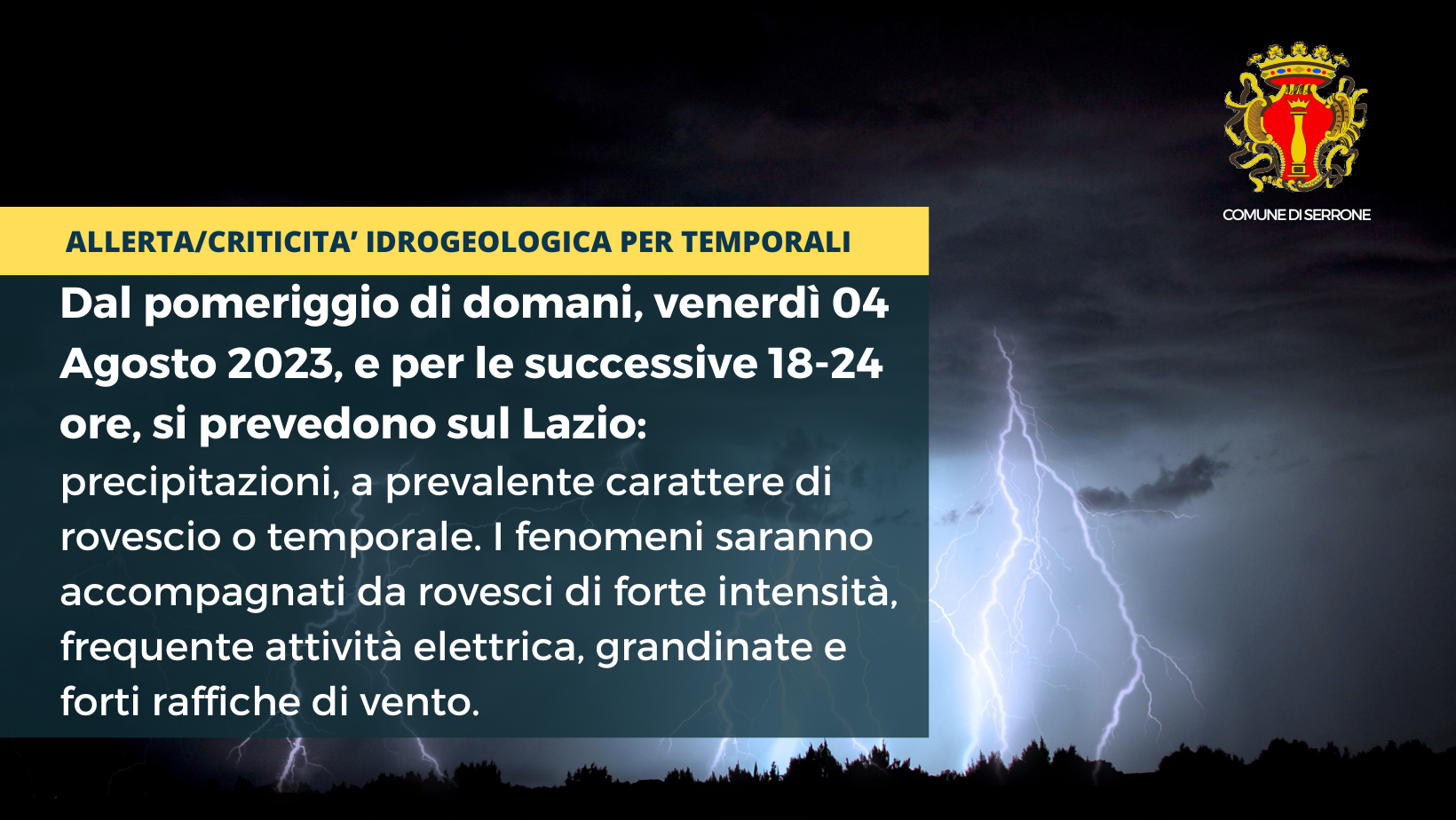 ALLERTAMENTO DEL SISTEMA DI PROTEZIONE CIVILE REGIONALE