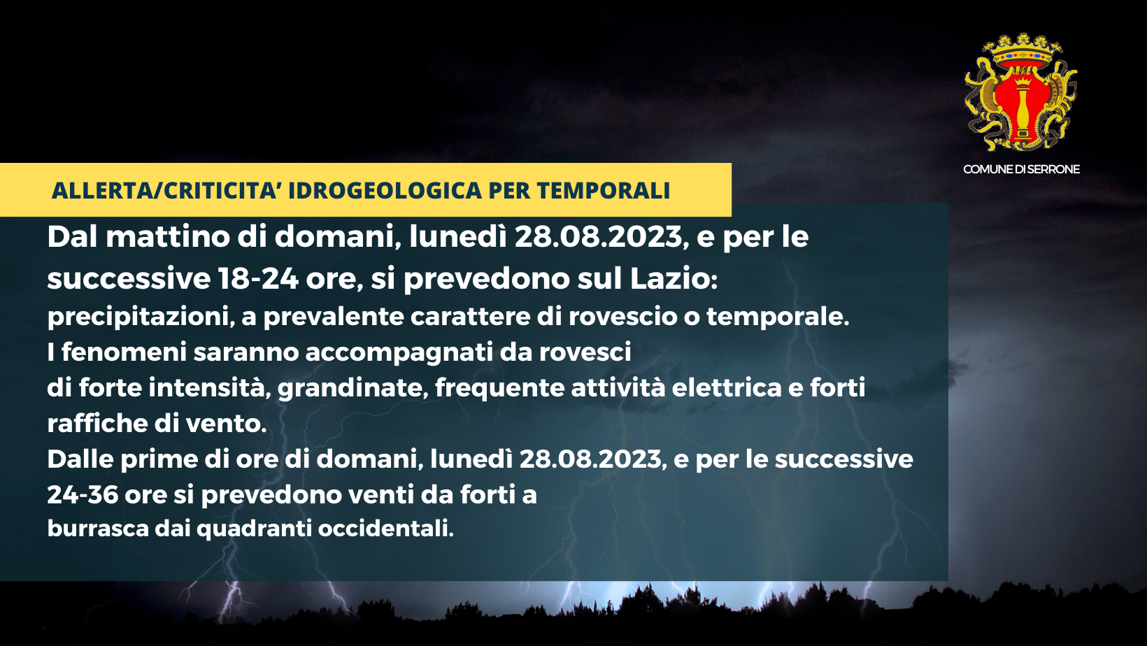 ALLERTAMENTO DEL SISTEMA DI PROTEZIONE CIVILE REGIONALE.